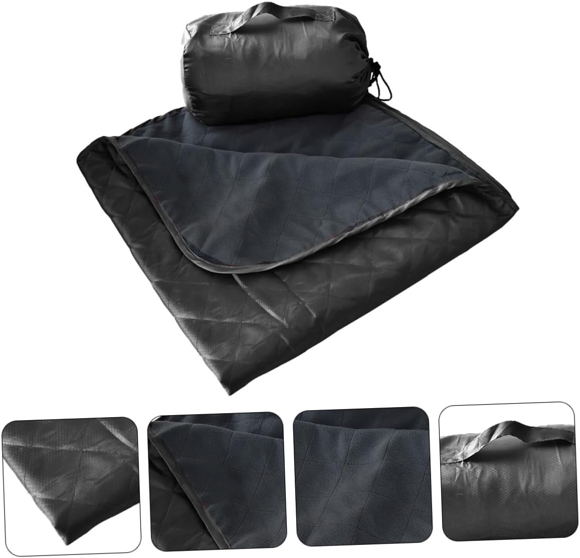 Vaguelly Foldable Fleece Camping Blanket Waterproof Outdoor Picnic Mat Warm Lightweight Nap Blanket for Hiking Beach and Travel