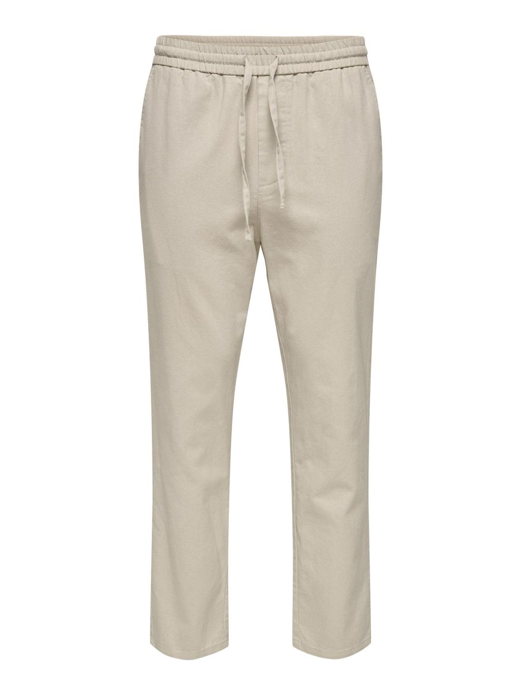Only & Sons Men's Silver Lining Onslinus Crop 0007 Cot Lin Pnt Noos Pants, S Uk