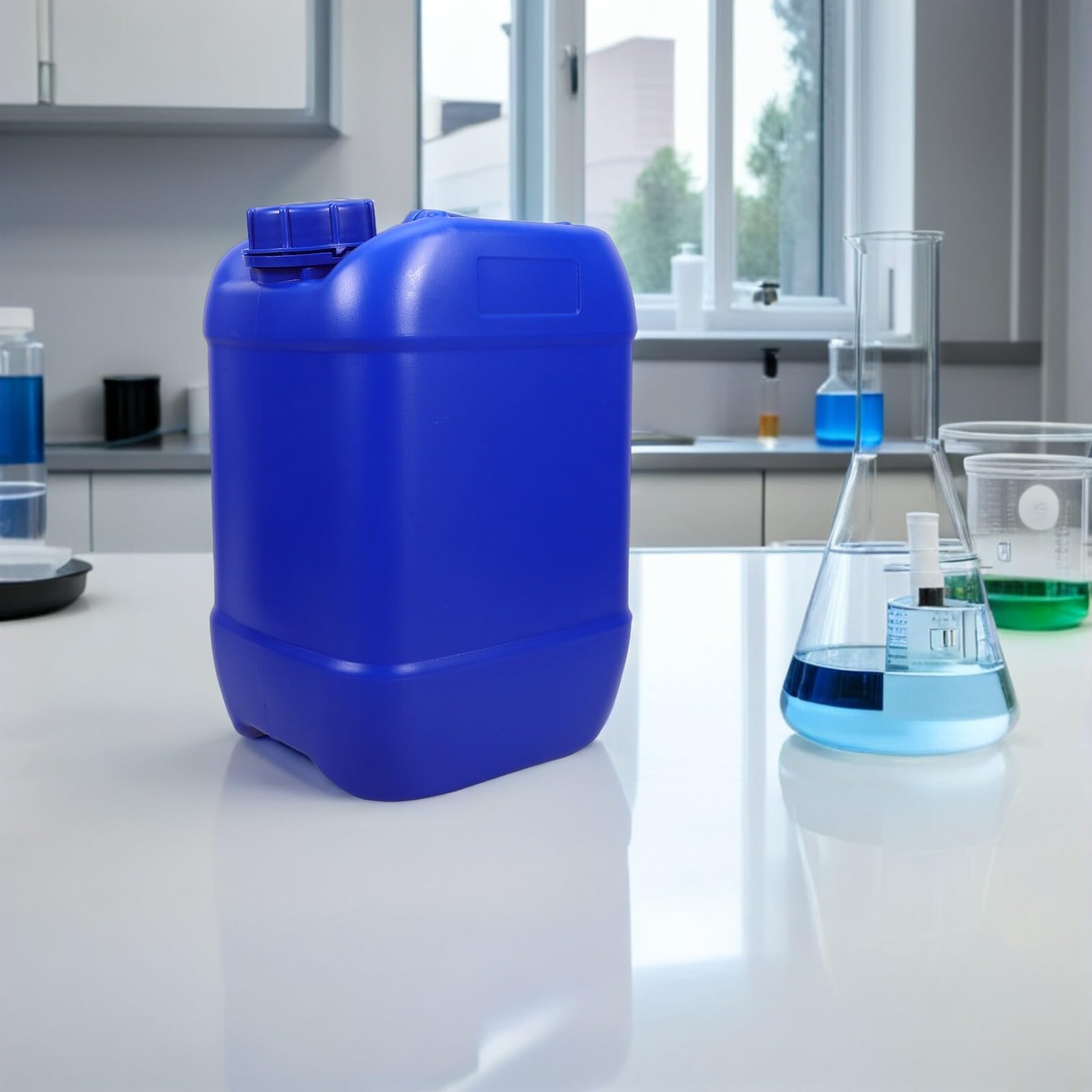 2stücke Kunststoff Wasserkanister mit Deckel und Skala Auslaufsicherer Chemikalienbehälter Stapelbarer Flüssigkeitskanister für Camping und Lagerung