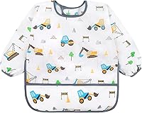 Vista 9 de Accmor 4 Pack Long Sleeve Bibs, Baby Smock Waterproof Sleeved Bib Smock for Baby Toddler 6-36 Months