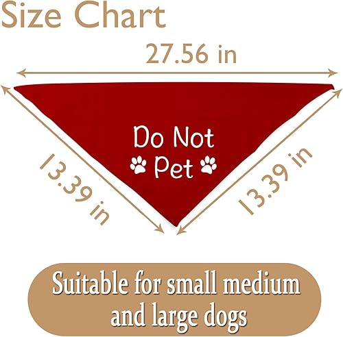 Miniatura 3 de JXGZSO 1 bandana con texto en inglés Do Not Pet Reactive Dog Bandana Training Puppy Ansious Dog (No mascota D)