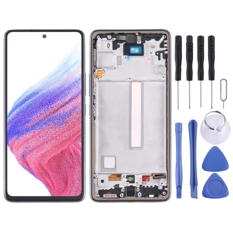 Écran LCD et numériseur avec châssis pour Galaxy A53 5G SM-A536B noir