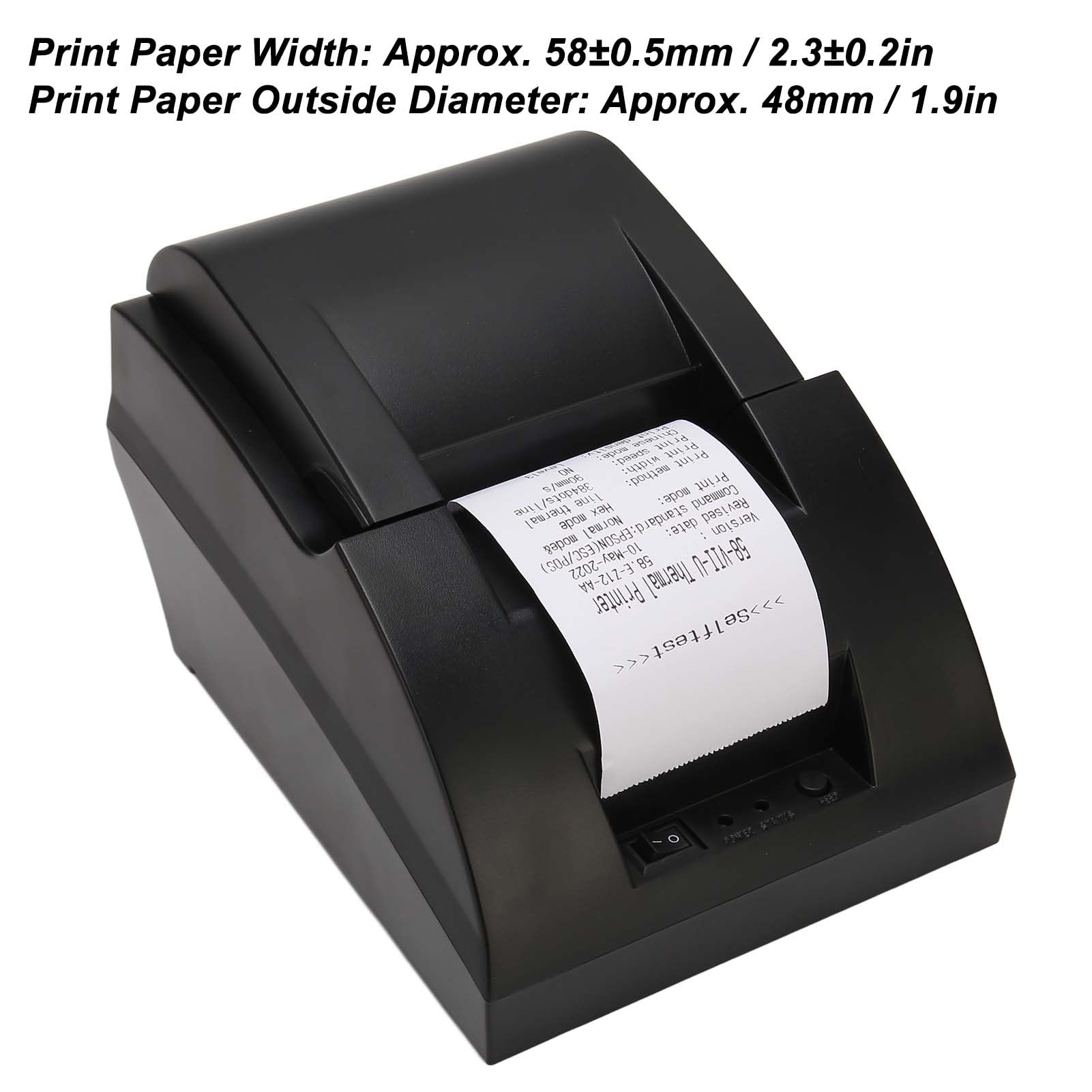 Yunseity Stampante POS USB, Piccola Stampante Termica per Ricevute da 58 Mm, con Stampa Ad Alta velocità, Comando ESC/POS, Stampante per Cucina Ristorante per Windows, Linux, OS X (Spina UE)