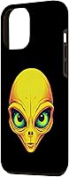 Vista 2 de iPhone 13 Pro Max Alien Face UFO Yellow Alien Head Funny Alien Case