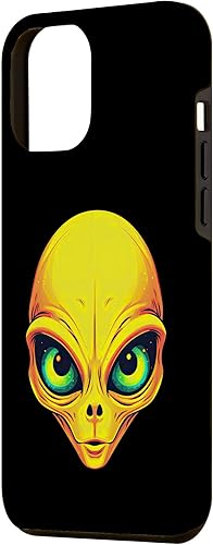 Miniatura 2 de iPhone 13 Pro Max Alien Face UFO Yellow Alien Head Funny Alien Case