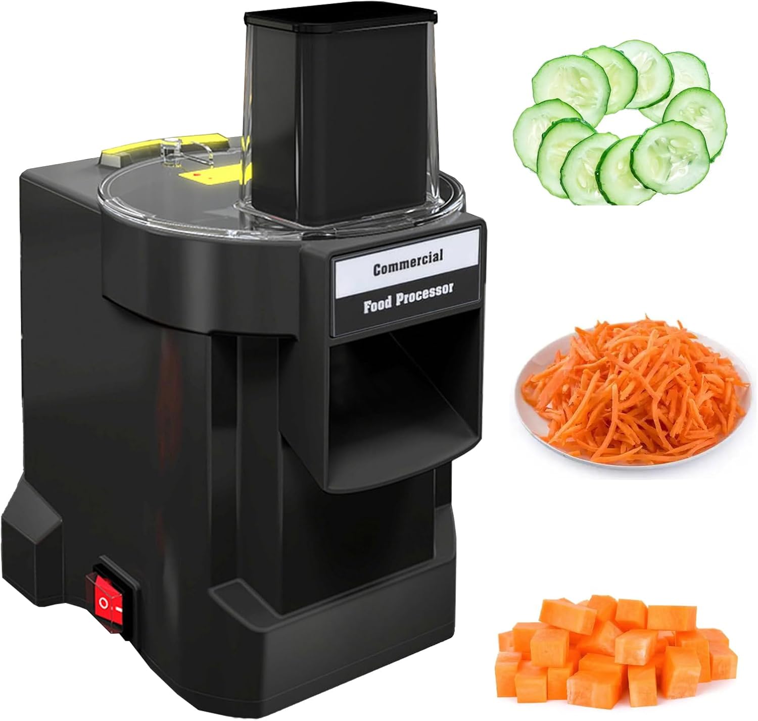 Electric Vegetable Slicer Shredder Dicer & Chopper - Commercial Food Processor for Home & Kitchen Use, Heavy-Duty Black Vegetable Chopper, Fast & Efficient Food Prep Tool
