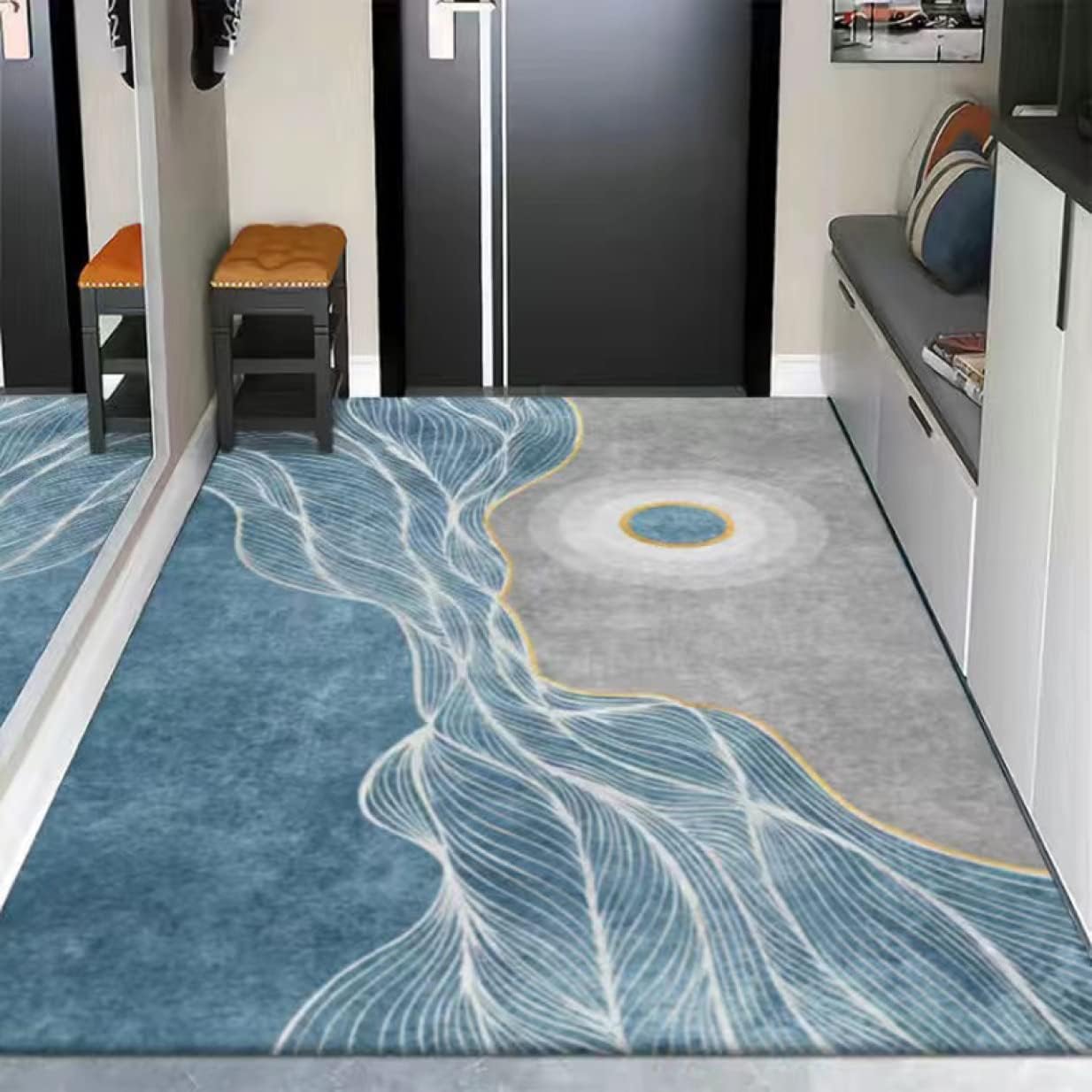 [DLAWF] 玄関マット 泥落としマット スタイル 北欧 シンプル 屋内 屋外 吸水性 120*180cm 防カビ ノンスリップ