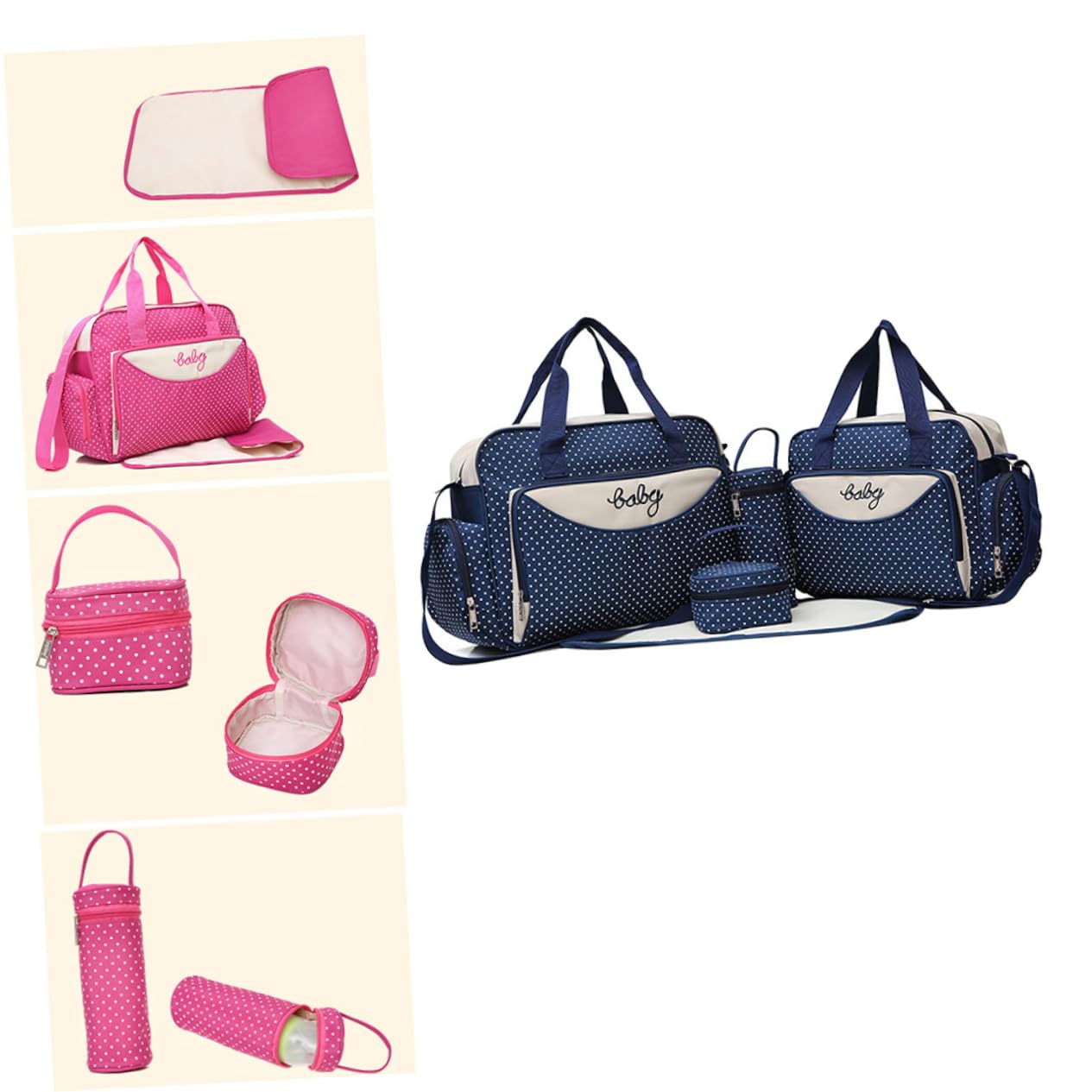 SHERCHPRY 1 Satz 5St Reisewindeltasche reisen Handtasche Wickeltasche Reisetasche die Einkaufstasche Mama Tasche Tragetasche mit großem Fassungsvermögen tragbar Babytasche Rucksack Mutter