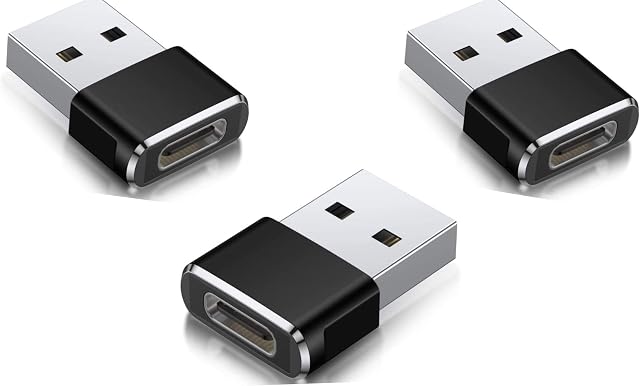 [3 Pack] Type C To USB A Converter USB C Female to USB Male Adapter Compatible With iPhone 11 12 13 14 Pro Max XR Mini iWatch 7 8 iPad 8 9 10 iMac Air Pods 4th 5th Mini 6th Aluminium