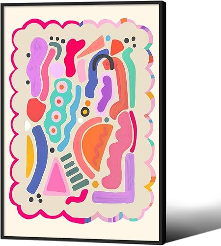 Miniatura 22 de Medpol Lienzo retro rojo abstracto de ojos para pared, póster hippie trippy, citas de afirmación, decoración de pared de los años 60 y 70,