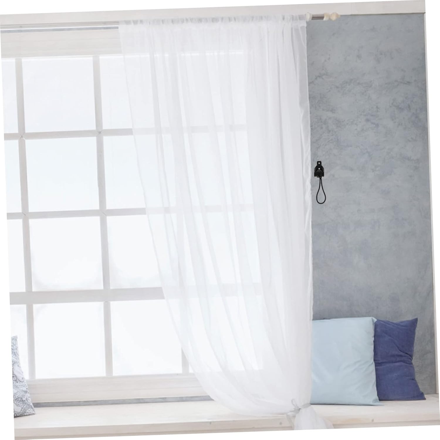 DOITOOL 10sets Bungee Tie Down Kit for Roller Blinds Windproof Elastic Cord Buckle End Caps for Outdoor and Indoor Easy to Install and