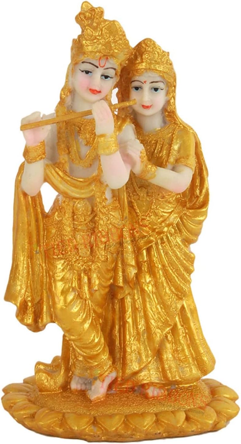 TIED RIBBONS Lord Radha Krishna Statue Indian God Idols for Pooja, Mandir, Temple | Resin, 7.5 Inch| Radha Krishna Hindu God and Goddess Idol Diwali Decorations for Home and Diwali Gifts