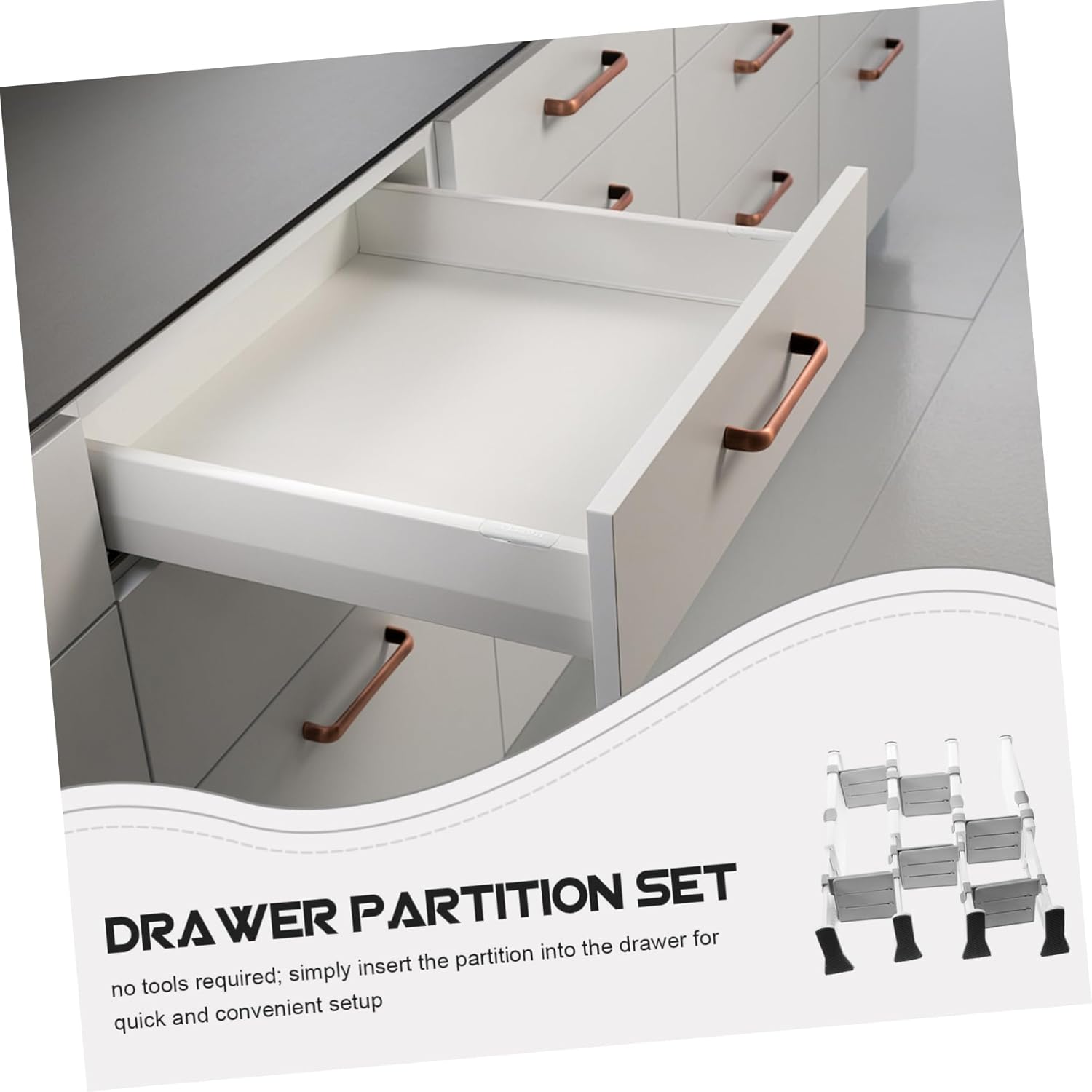Adjustable Drawer Dividers Expandable Separator Organizers for Clothes Utensils and More for Bedroom Bathroom Kitchen and Office Storage