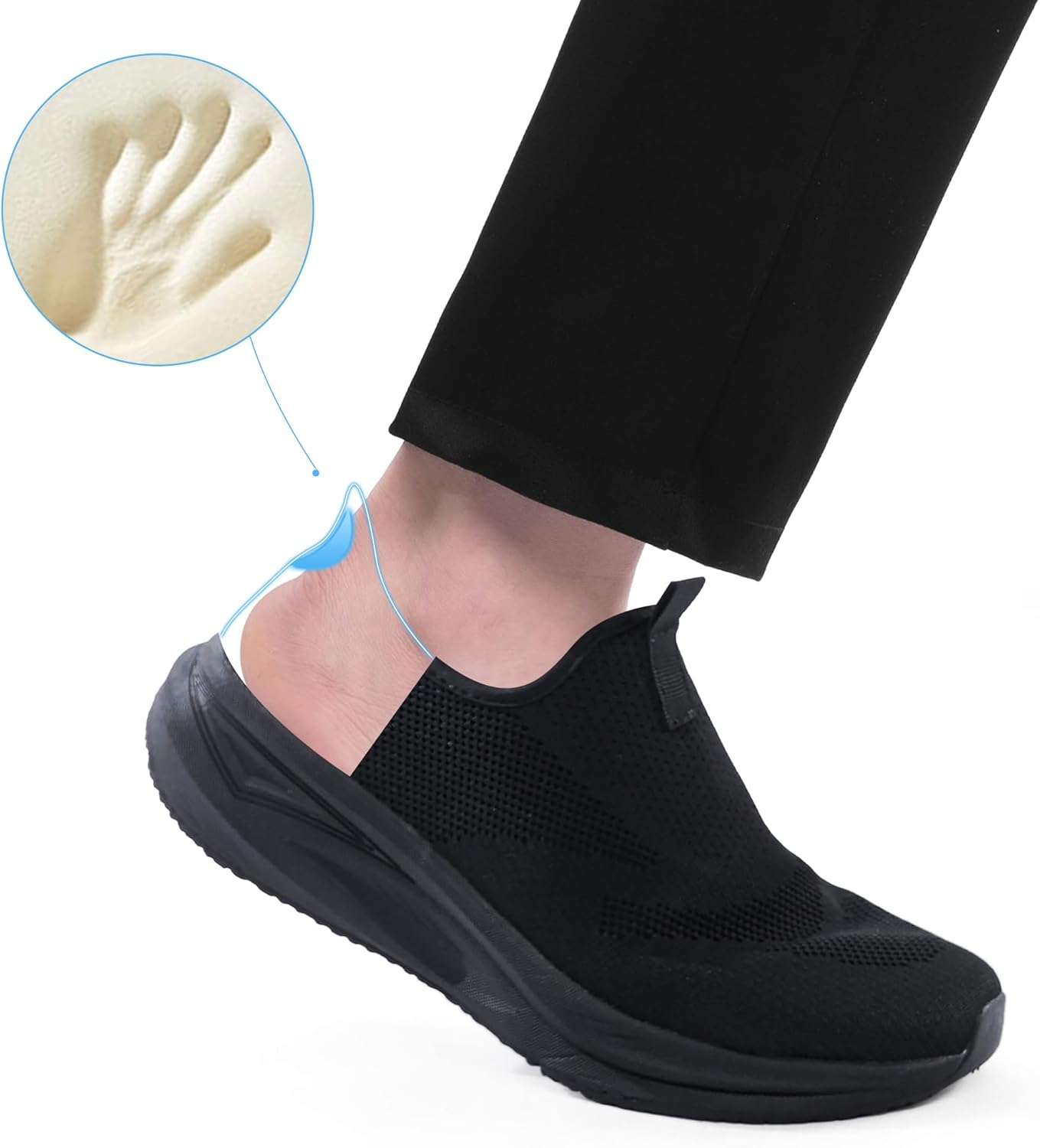 Men's Hands Free Slip On Walking Shoes Non Slip Laceless Lightweight Comfortable Tennis Sneakers - Image 5