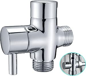 Hltd 2-Way Shower Arm Diverter Valve,1/2 inch IPS Solid Brass Shower System Replacement Part for Thermostatic Handshower and Fixed Spray Head,Polished Chrome …
