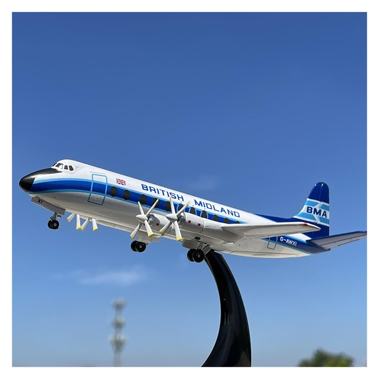 CLMJHG Vintage Classics samolot 1/200 dla brytyjskiego Midland VICKERS VISCOUNT 800 Model samolotu zabawka samolot samolot zabawka do pokazu kolekcji