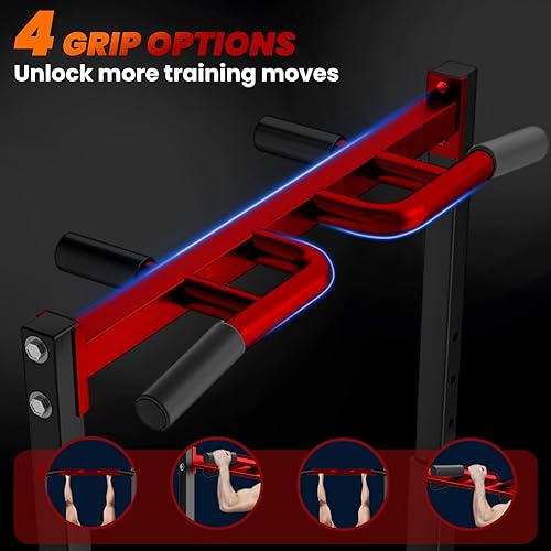 Miniatura 7 de Power Tower Pull Up Dip Station Foldable, Pull Up Bar Station Adjustable, Multi-Function Home Gym, Strength Training Fitness Equipment, Triangular