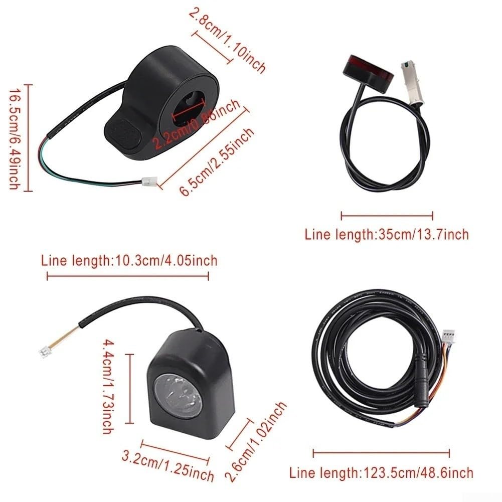 Kit controller scooter elettrico per Xiaomi M365 Pro, acceleratore acceleratore cruscotto con connettori luce LED, parte di ricambio in ABS nero (M 365 Pro Kit)