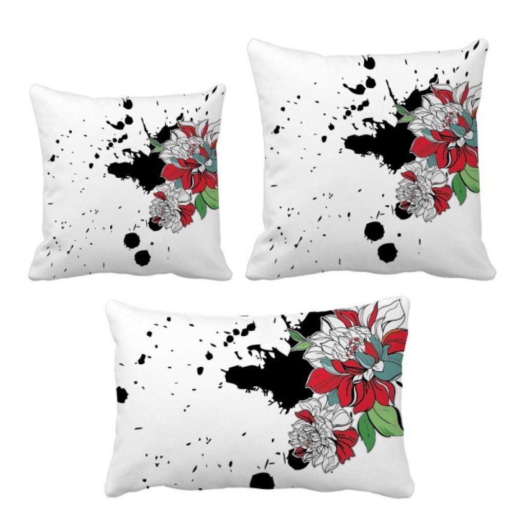 Coussins aquarelle fleurs pivoine avec insert pour decor sofa