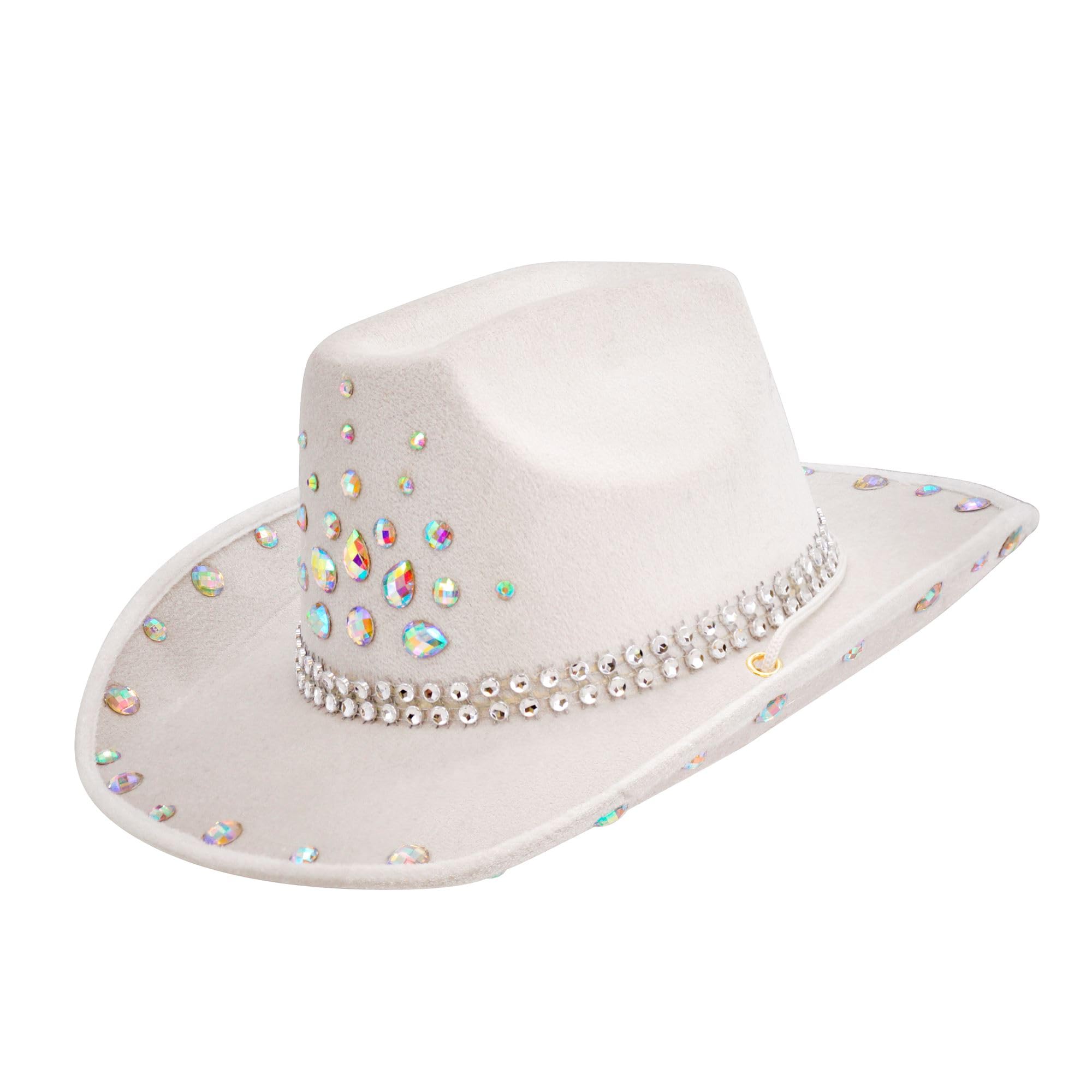 W WIDMANN MILANO Party Fashion - Cowgirl or Cowboy Hat with Diamonds Adult Accessory Carnival Stag Night