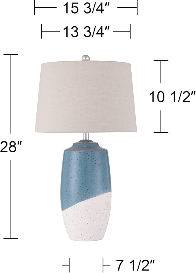 Juego de 2 Lámparas de Mesa 360 Lighting 28" Azul y Blanco Cerámica miniatura 4