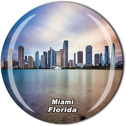 Miami Florida USA - Imán para nevera, diseño de recuerdo de cristal magnético