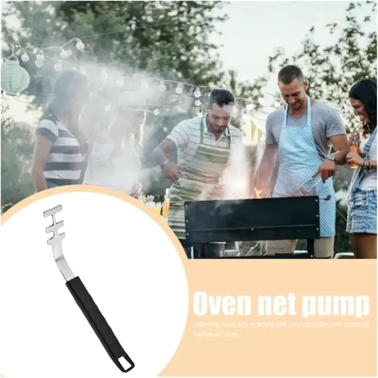 Barbecue 1pc Anti-Scald Grill Grate Lifter Heat-Resistant Cooking Tool Tools Accessories for Lifte The Net BBQ Barbecue accessories