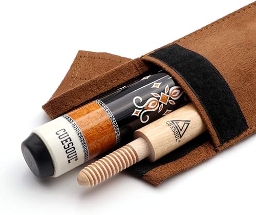 Miniatura 7 de Taco de billar Carom de 3 cojines, color rojo, 56 pulgadas, peso 18 onzas, sistema de juntas de madera