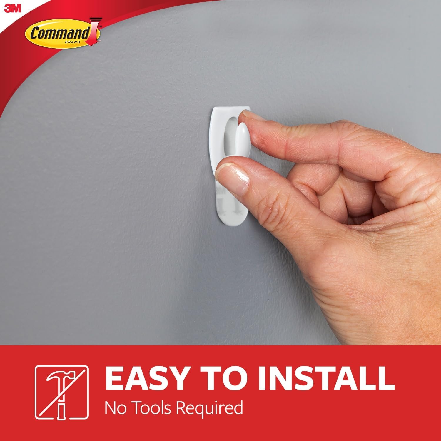 Command Mini Light Clips, Damage Free Hanging Light Clips with Adhesive Strips, No Tools Mini Wall Hooks for Hanging Decorations in Living Spaces, Six Clear Wall Hooks and Eight Strips