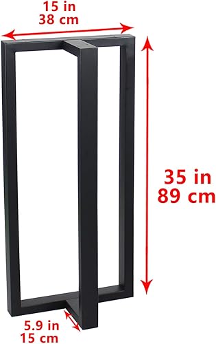 Miniatura 4 de MBQQ Patas para muebles de 35 pulgadas de altura y 15 pulgadas de ancho, patas de mesa rústicas en forma de T, patas de escritorio de metal