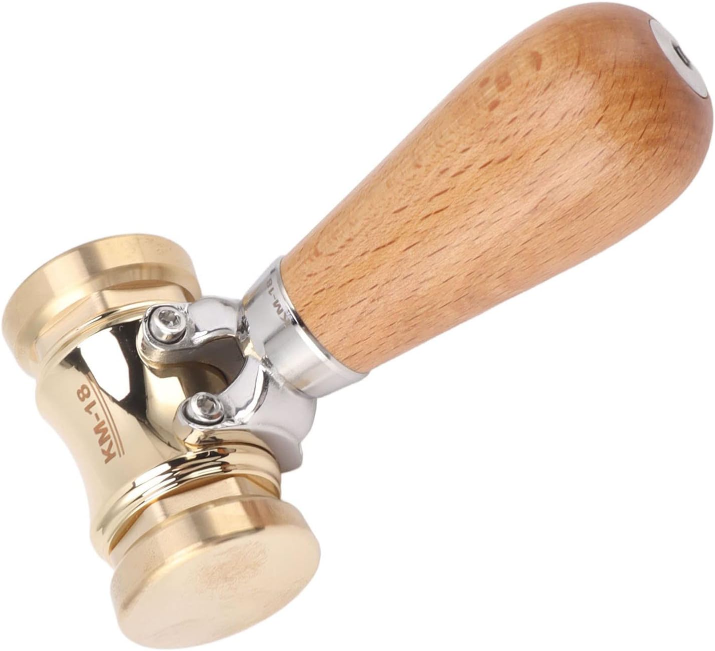 Woodworking Chisel Mallet with Replaceable Brass Head, Beech Wood Handle, Storage Box, 2 Plastic Heads, 30.8oz, for Carpentry and DIY Projects