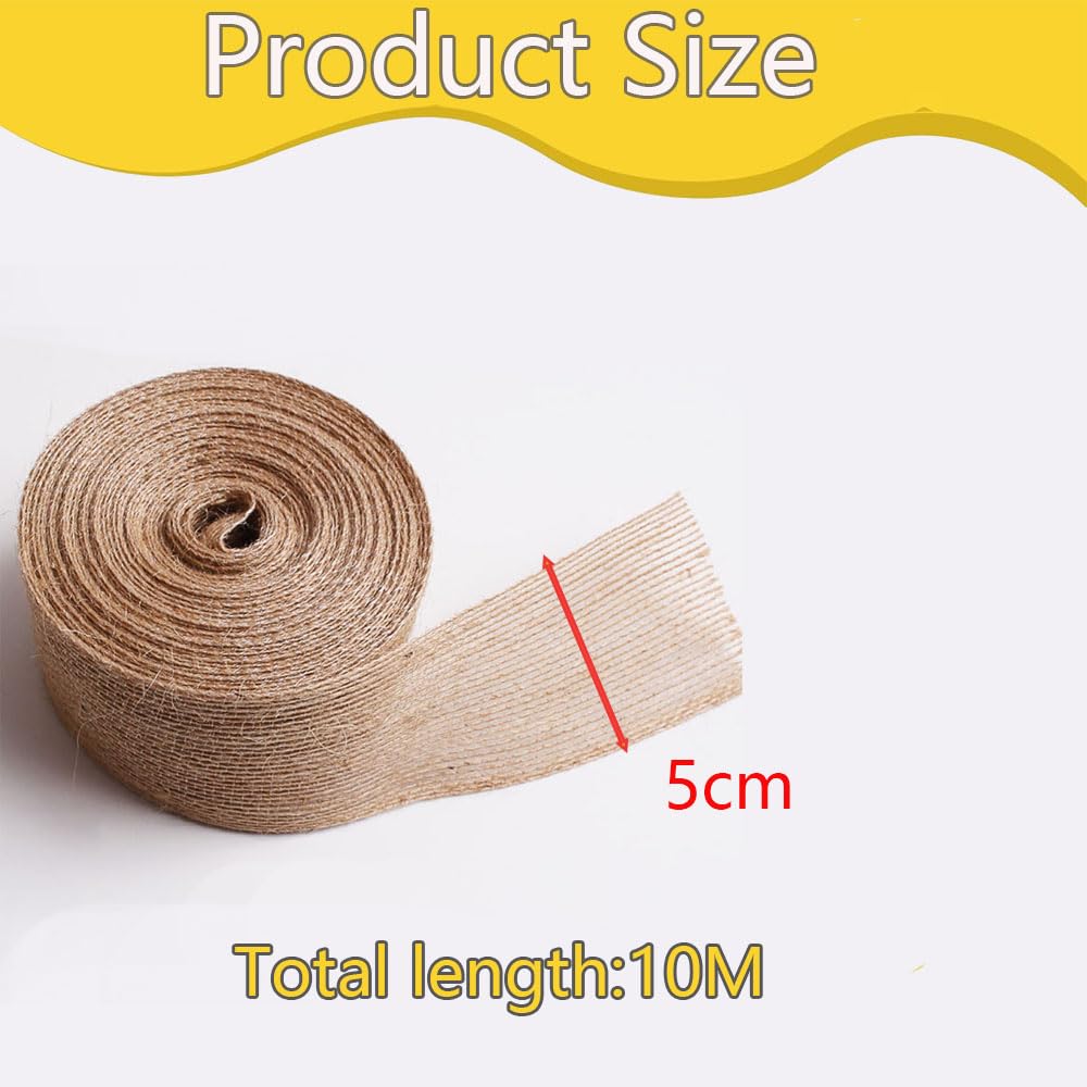 Nastro In Juta 50mm X 20 Metri - Per Decorazioni, Regali E Matrimoni