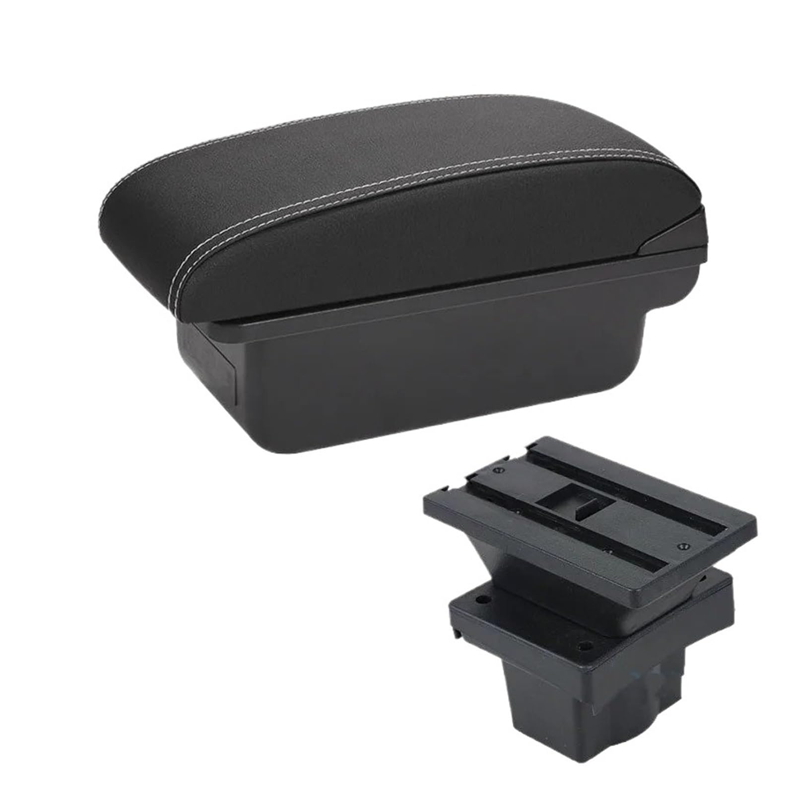 UMDJJU For Skoda For Octavia Mk2 For Yeti 2005-2012 Car Armrest Storage Box Accessories Retrofit Interior Parts USB Car Centre Console Armrest Box(C3 Black white NOUSB)