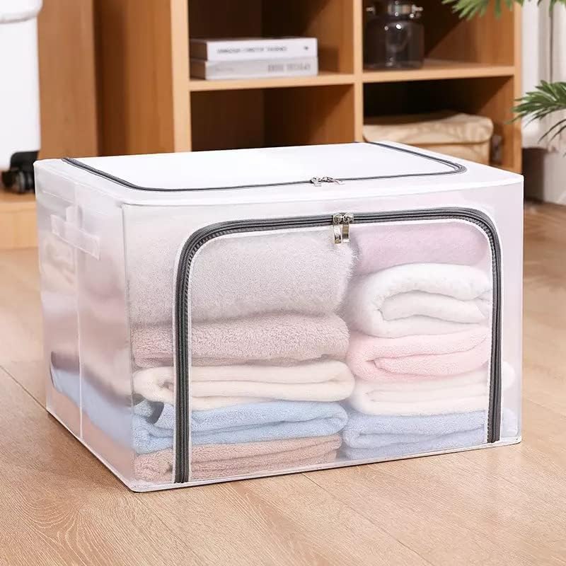 Storage Box Transparent Storage Box Quilt | Books | Toys | Jackets | Clothes Multipurpose Folding Wardrobe PVC or Nylon Fabric Extra Large Bag-image-44