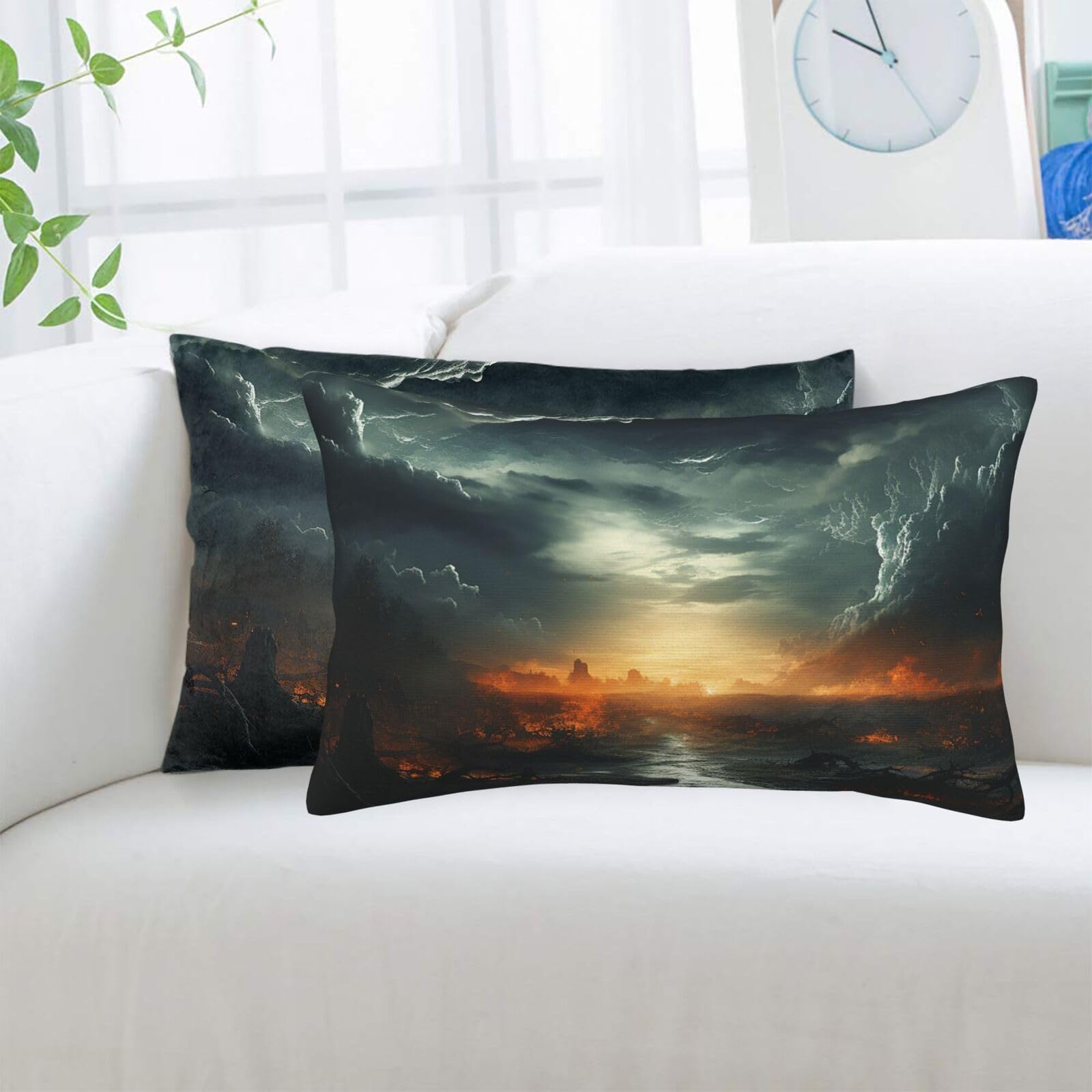 Stormy Sky Standard Pillowcases Sets of 2, Ultra Soft Microfiber Plush Pillow Cases 20"X30" Comfort Decorative Throw Pillow Cover with Hidden Zipper for Bedroom, Sofa, Couch