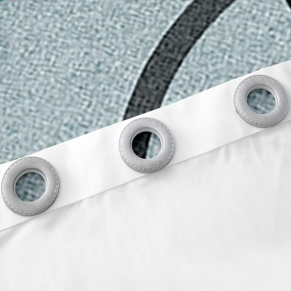 Modern Turquoise Decor Curtains 104"Wx90"L Geometric Circles Gird Window Drapes For Boys Girls Kids Teens Black Grey Curtains & Drapes Stripe Swirls Grommet Curtains Modern Graphic Window Treatments