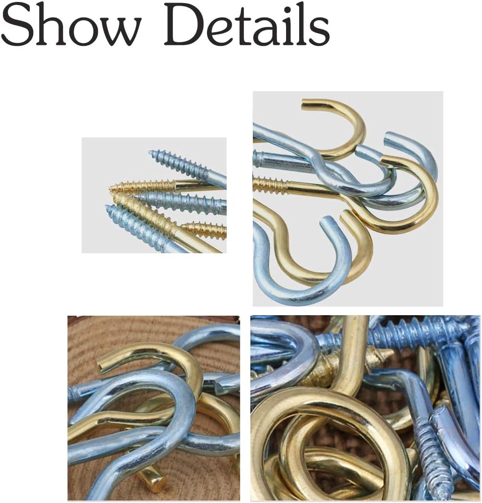 New Product VONVOFF 20pcs Ceiling Hooks,Wall Hooks for Hanging Plants, 2.75 Inches Kitchen Hooks,Drop Ceiling Hooks,Cup Hooks Great for Indoor&Outdoor Use,Gold