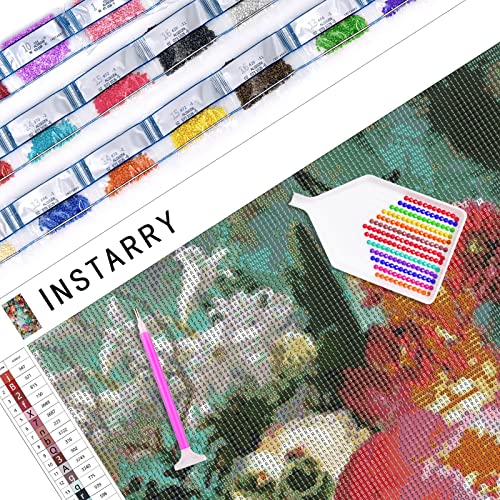 Kit diamond painting complet fleurs colorées 5D Instarry, une idée cadeau créative - 5