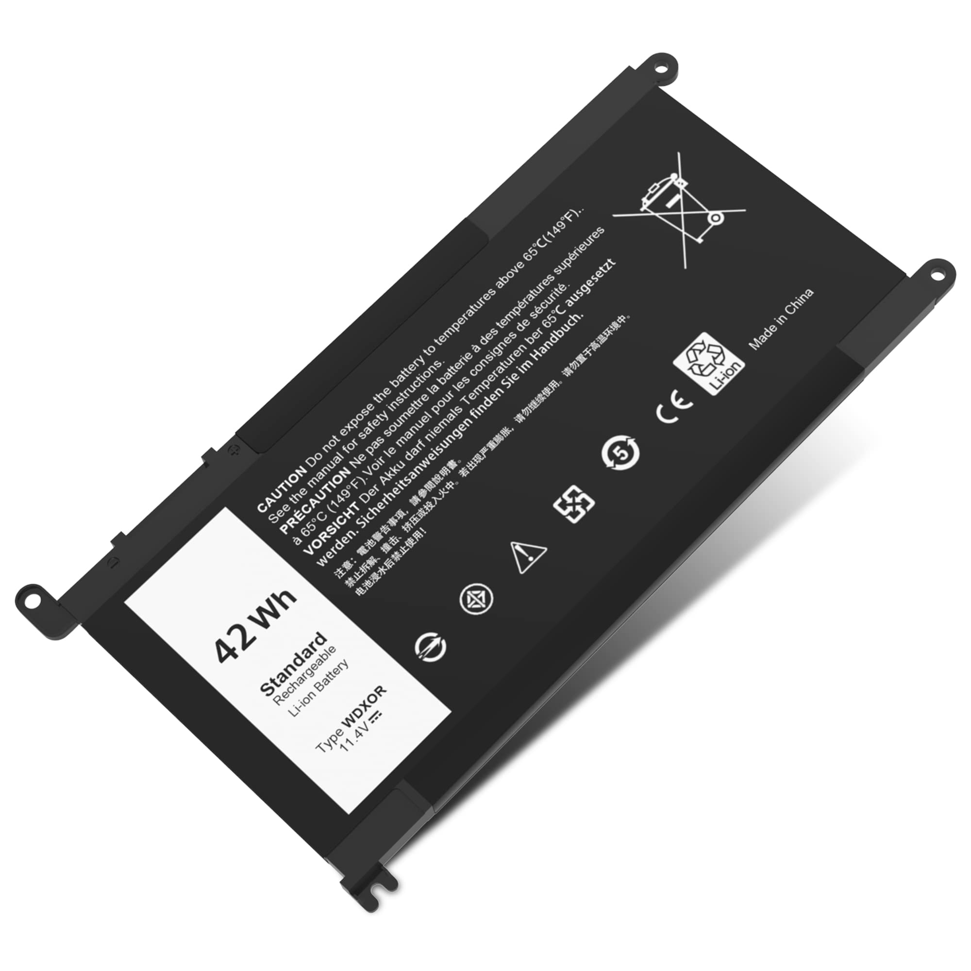 New 42WH 11.4V WDX0R Replacement Laptop Battery for dell Inspiron 13 7378 13 5000 5378 5368 15 7579 