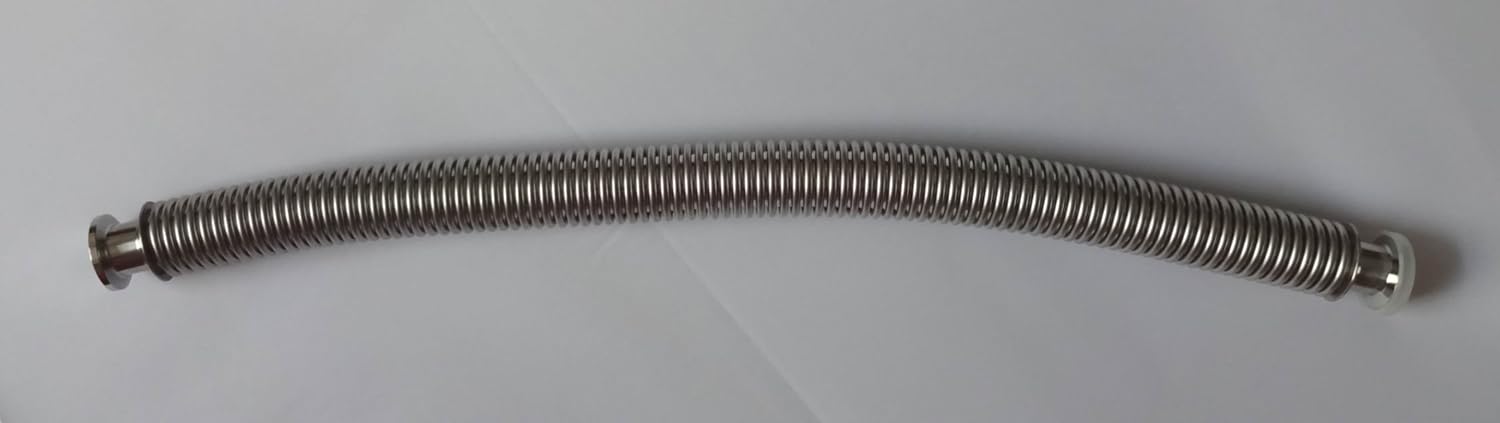 Bellows Hose Metal Kf-16, 19" Length, Vacuum Fitting, Stainless Steel