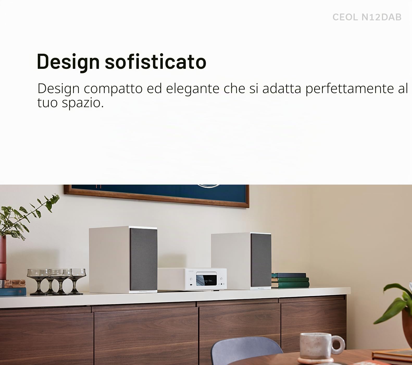 Denon CEOL N12DAB Sistema all-in-one con lettore CD, radio DAB/FM, HDMI ARC e HEOS Built-in - Nero