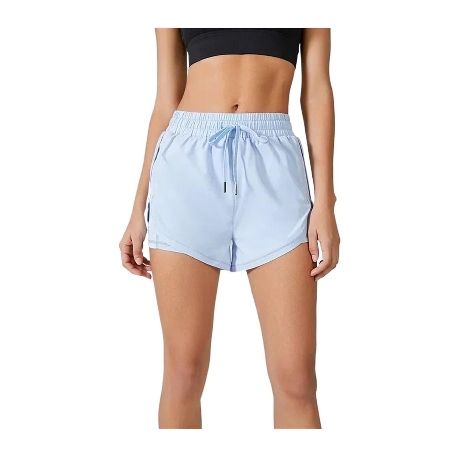 Yoga Pantaloncini Pantaloncini da Corsa da Donna, Abbigliamento da Yoga, Fitness, Allenamento Estivo, Leggings da Jogging da Donna, Pantaloncini Sportivi da Palestra(Light Blue,M)