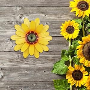 YEAHOME Sunflower Garden Decor, 11'' Metal Flower Wall Decor, Yard Hanging Wall Art Decorations for Kitchen, Bathroom, Living Room, Spring Boho Art for Indoor Outdoor YEAHOME Sunflower Garden Decor 11 Metal Flower Wall Decor Yard Hanging Wall Art Decorations for Kitchen Bathroom Living Room Spring Boho Art for Indoor Outdoor