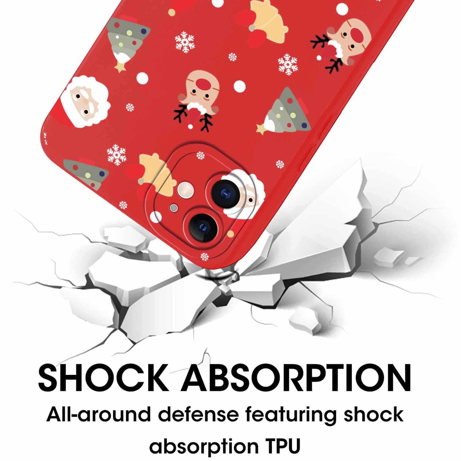 Yoedge Natale Cover per Samsung Galaxy A71 4G 6,7 Custodia Rosso Silicone TPU Morbido Ultra Sottile Cover 3D Christmas Cartoon Pattern Disegni con