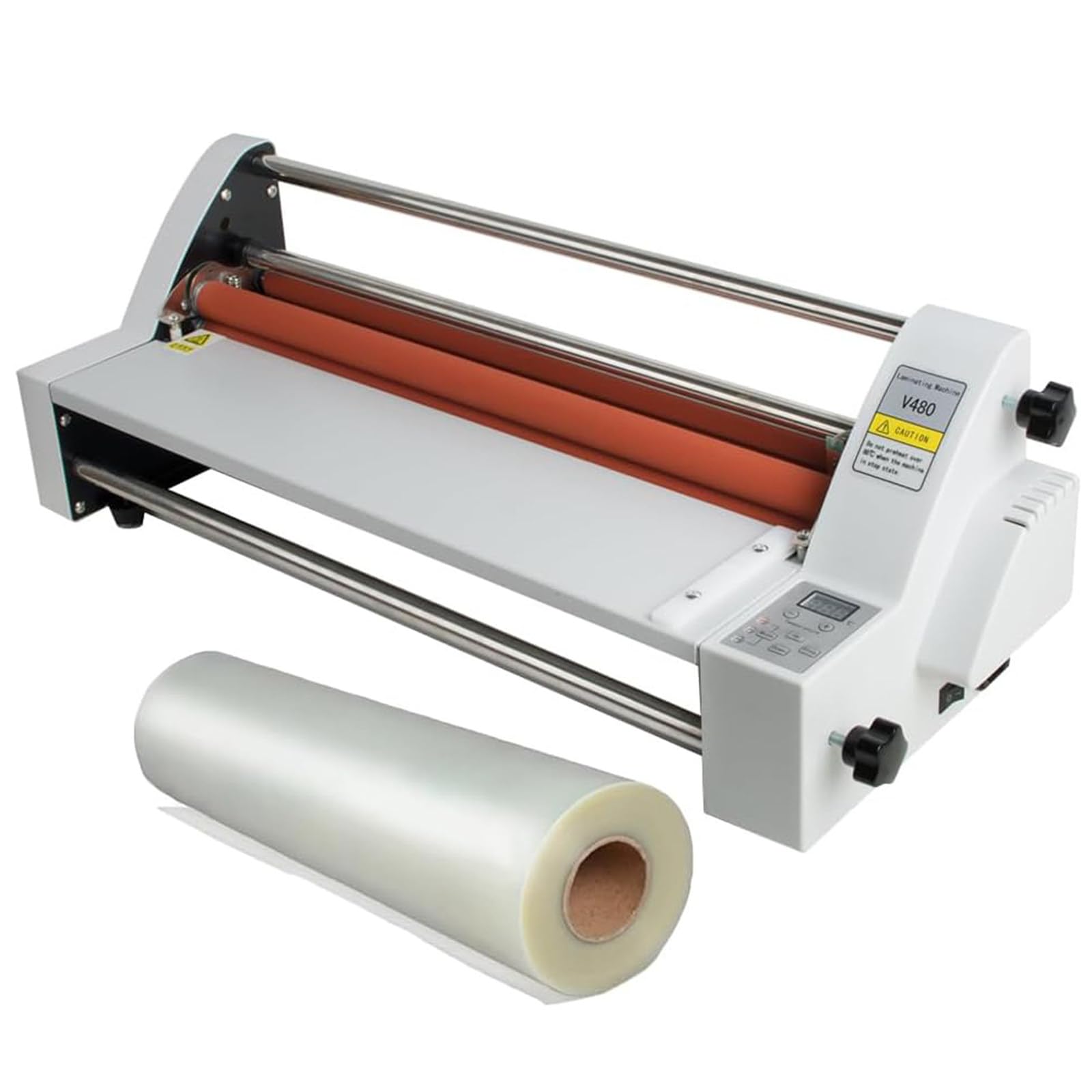 Electronic Hot Cold Single Dual Side Laminating Machine, Cold Hot Roll Laminator, Single Dual Sided Laminator, 0.1 To 5 mm Thickness, 1 Inch / 2.5 cm Membrane Core, School Office Commercial Use V480