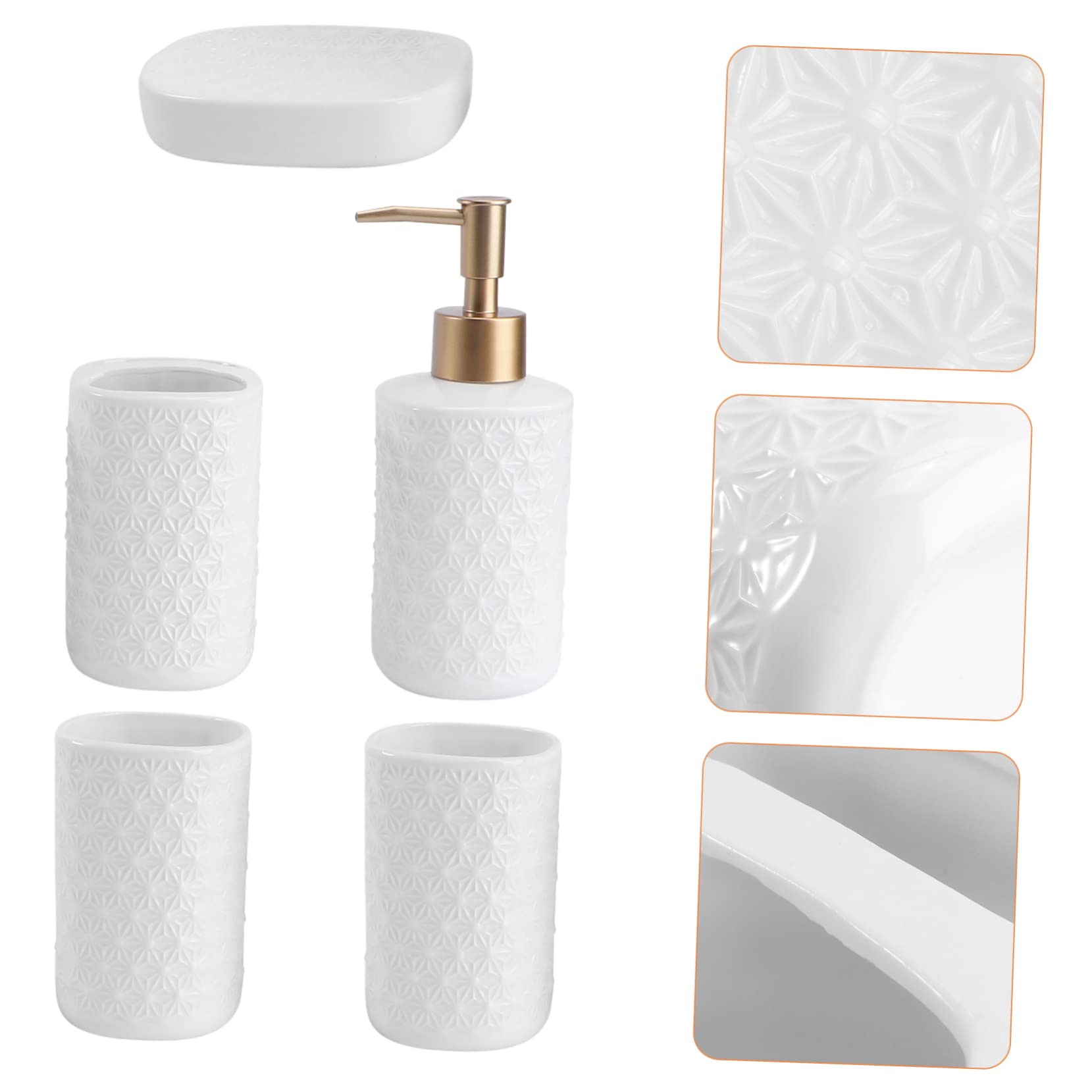 Zerodeko Jabonera Vaso Cepillo Dientes Accesorio Baño Juego Artículos Tocador Diseño Elegante Fácil Limpiar