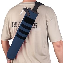 KRATARC Archery Lightweight Back Arrow Quiver Dual Use Foldable Compact Hip Arrows Bag with Molle System Hanged for Target Shooting (Blue, Hold 12~18 arrows