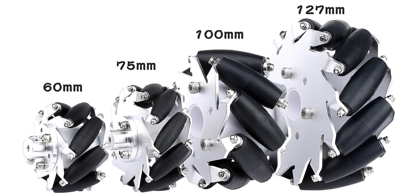 4 szt. Wersja łożyska Mecanum koło 127mm dookólne koło(12mm 127mm)