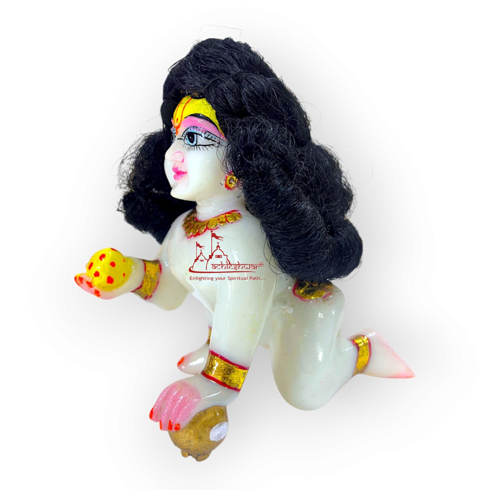 Achleshwar Ladoo Gopal Shinning Hair/Original Hair/Kanha Baal/Krishna Baal(Black) 0 no Ladoo Gopal Pack of 2-image-45