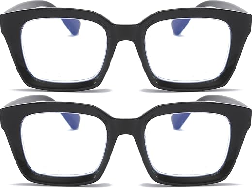 2 Pack Ladies Retro Oversized Reading Glasses Women Computer Reader Eyeglass